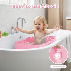 IceCTR reinforced support panels keep baby stable during bath.