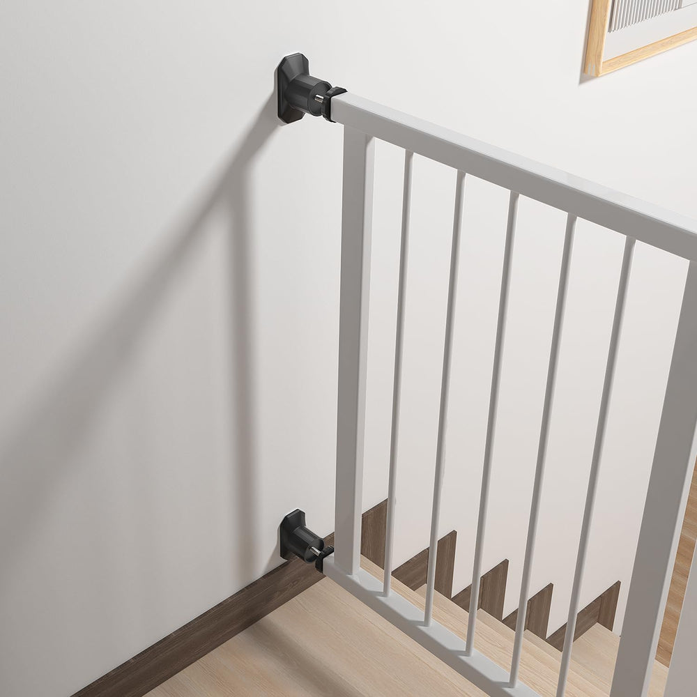 ICERO metal spindle rods with black wheels for secure wall mounting