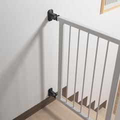 ICERO metal spindle rods with black wheels for secure wall mounting