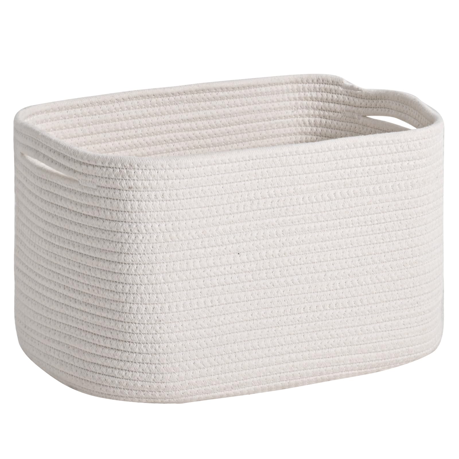 ICERZCZ woven storage basket empty off-white ideal for decluttering shelves