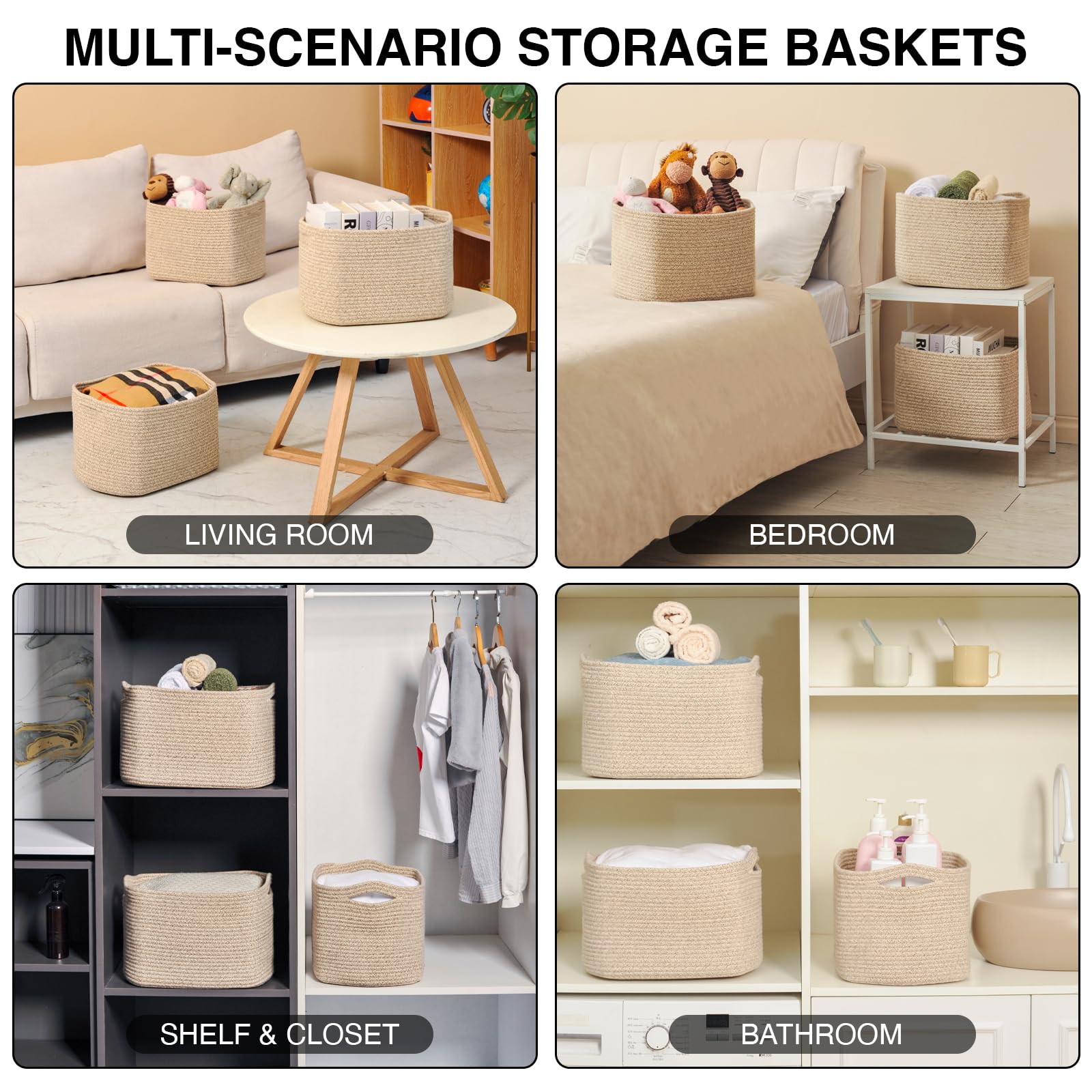 ICERZCZ brown storage bin with handles is easy to carry.