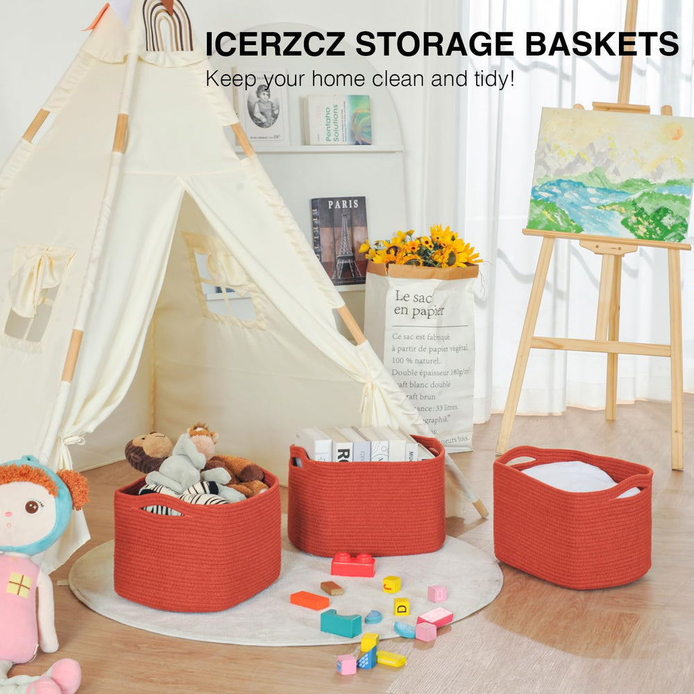 ICERZCZ decor basket in living room adds style while organizing remotes
