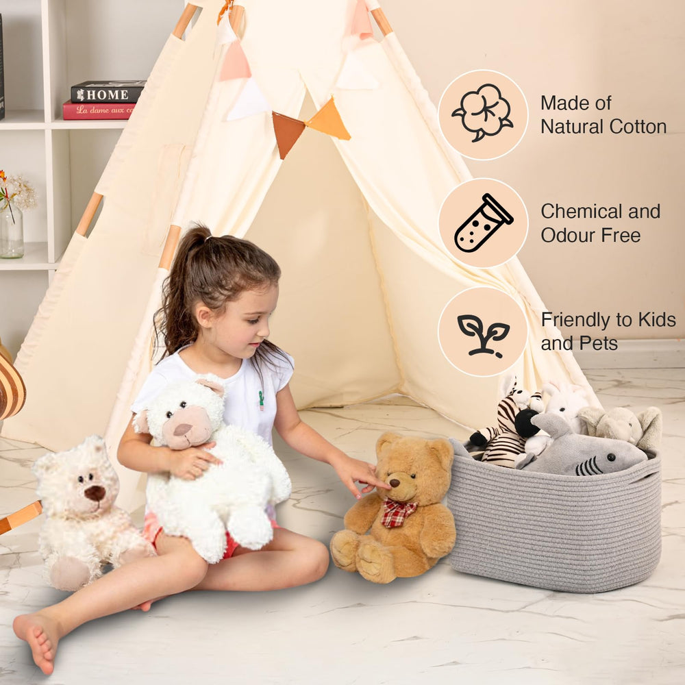 ICERZCZ dog toy bin helps tidy living areas and keeps toys accessible.