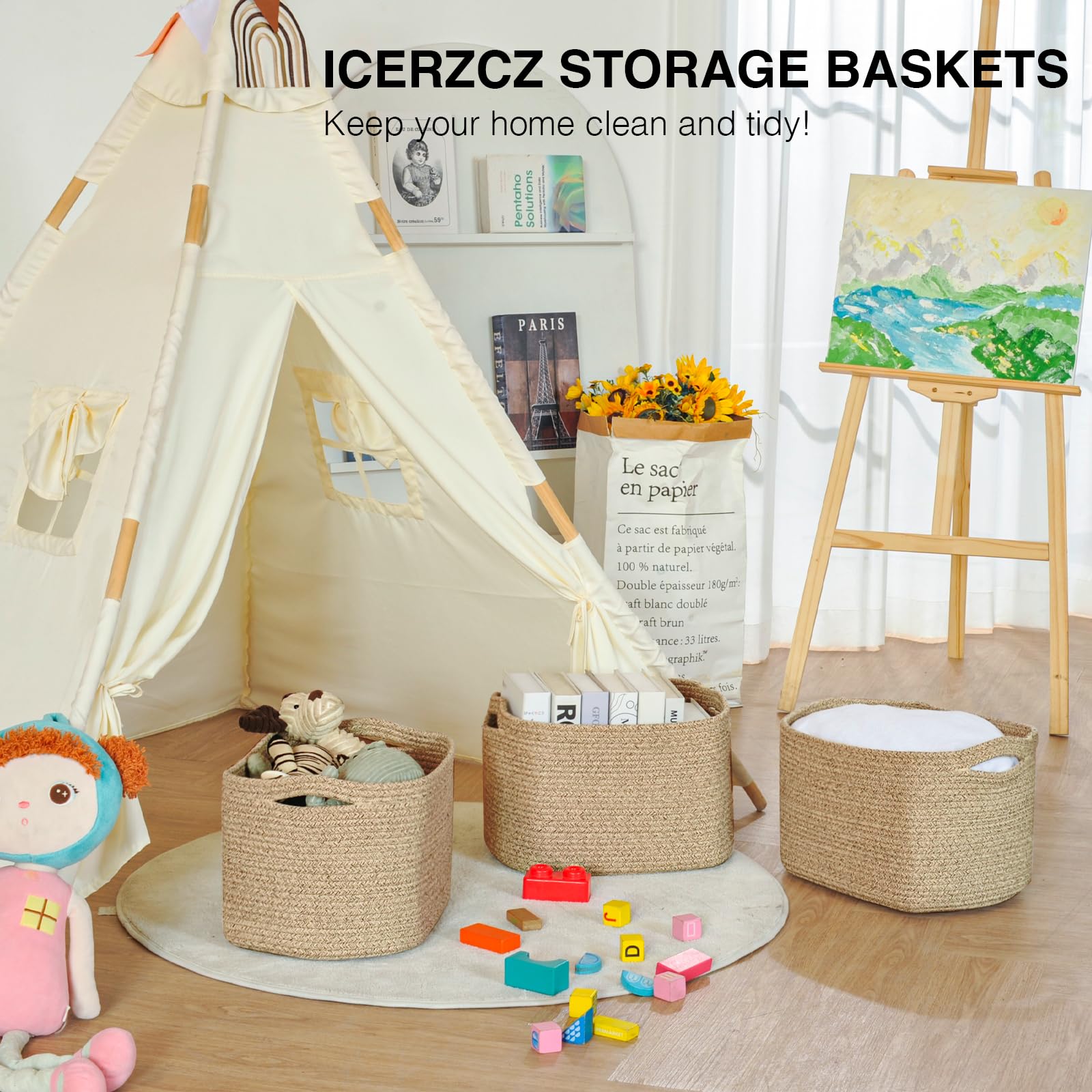 ICERZCZ foldable basket saves space when not in use.