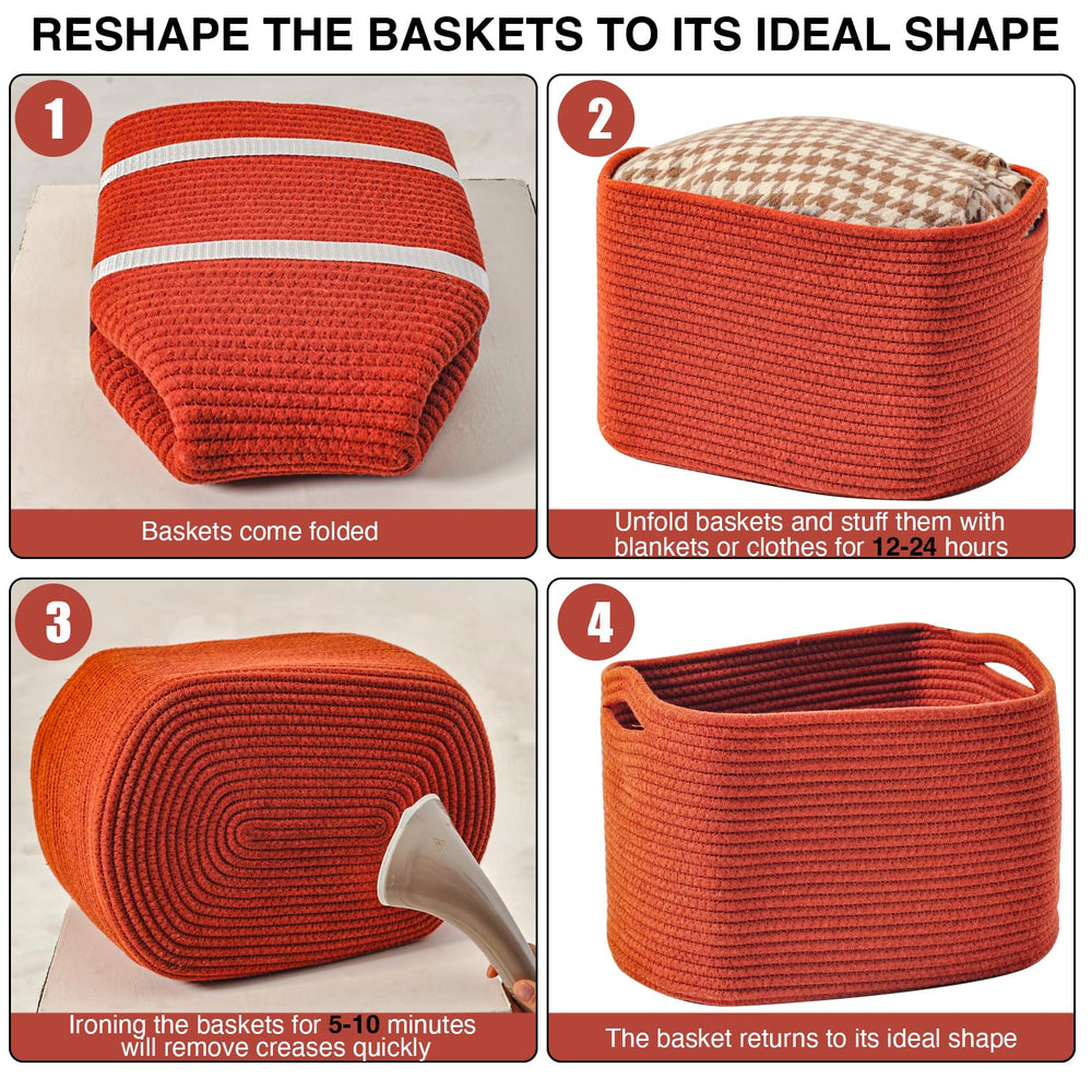 ICERZCZ foldable storage basket demonstrates compact storage when not in use