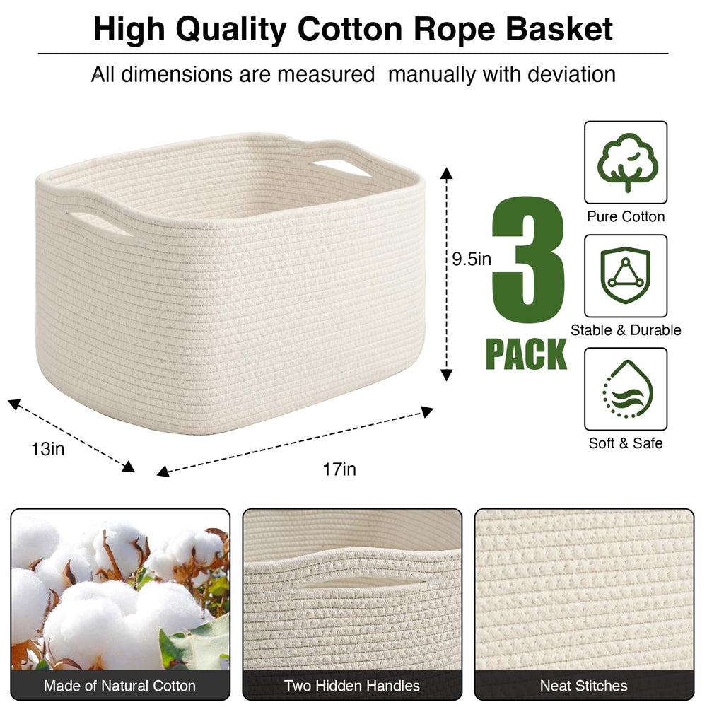 ICERZCZ soft-weave basket offers durable organization with folding feature.