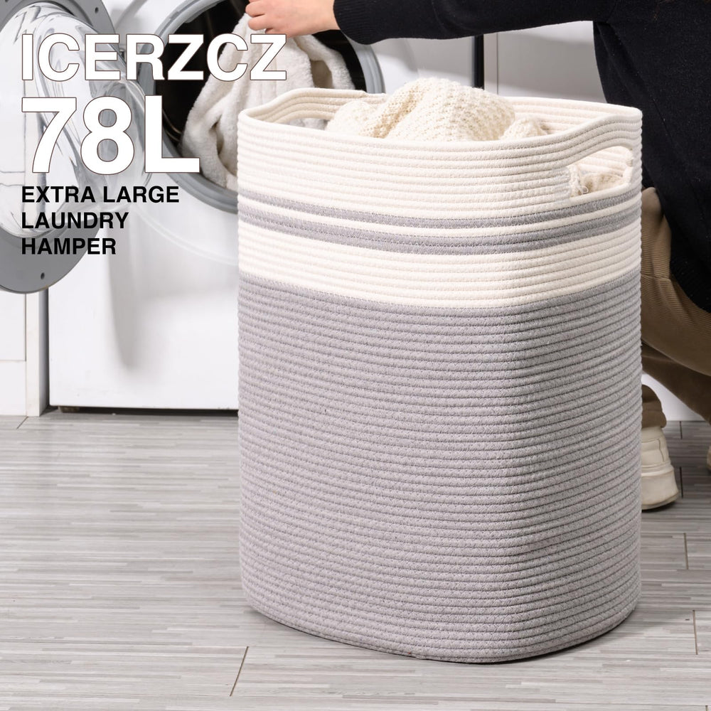 ICERZCZ laundry hamper with sturdy handles for easy transport