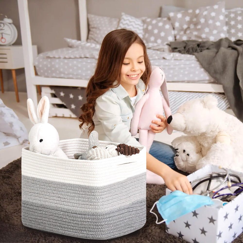 ICERZCZ storage basket enhances living room organization for towels and books