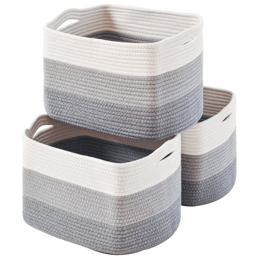 ICERZCZ storage basket on shelves in gradient grey for tidy, accessible storage