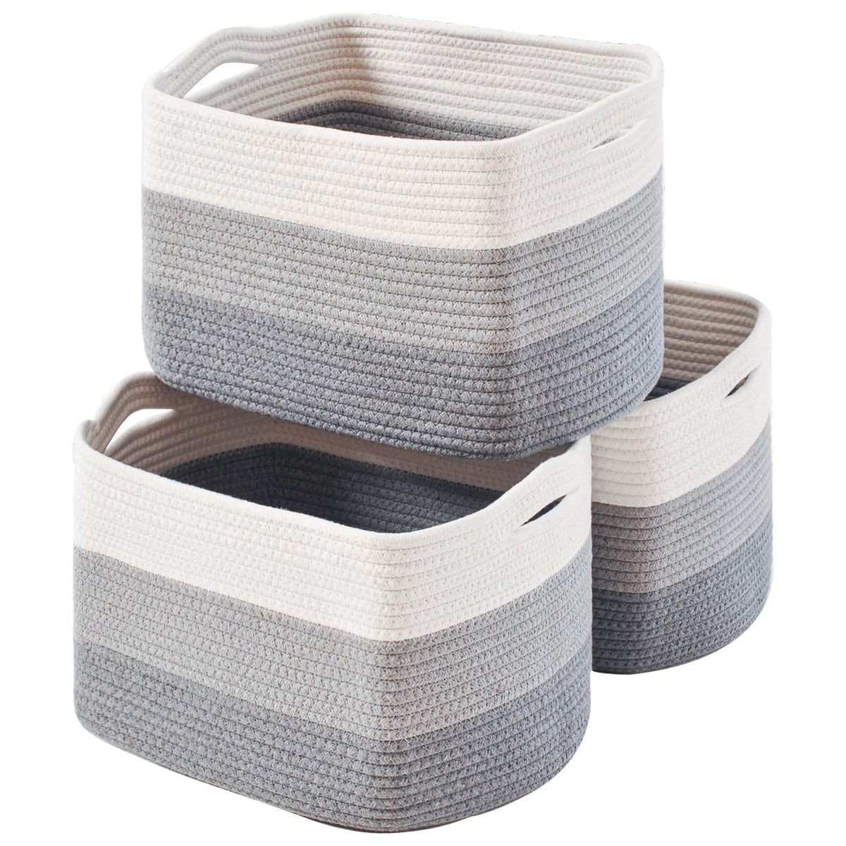 ICERZCZ storage basket on shelves in gradient grey for tidy, accessible storage