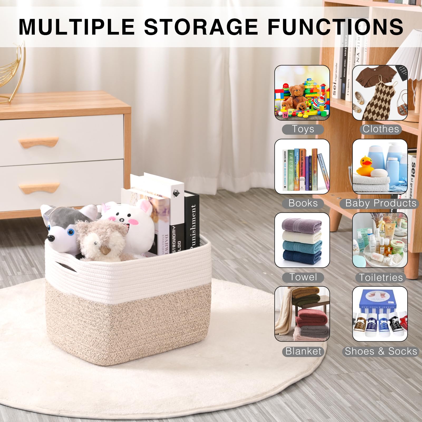ICERZCZ toy storage basket perfect for organizing children's playroom