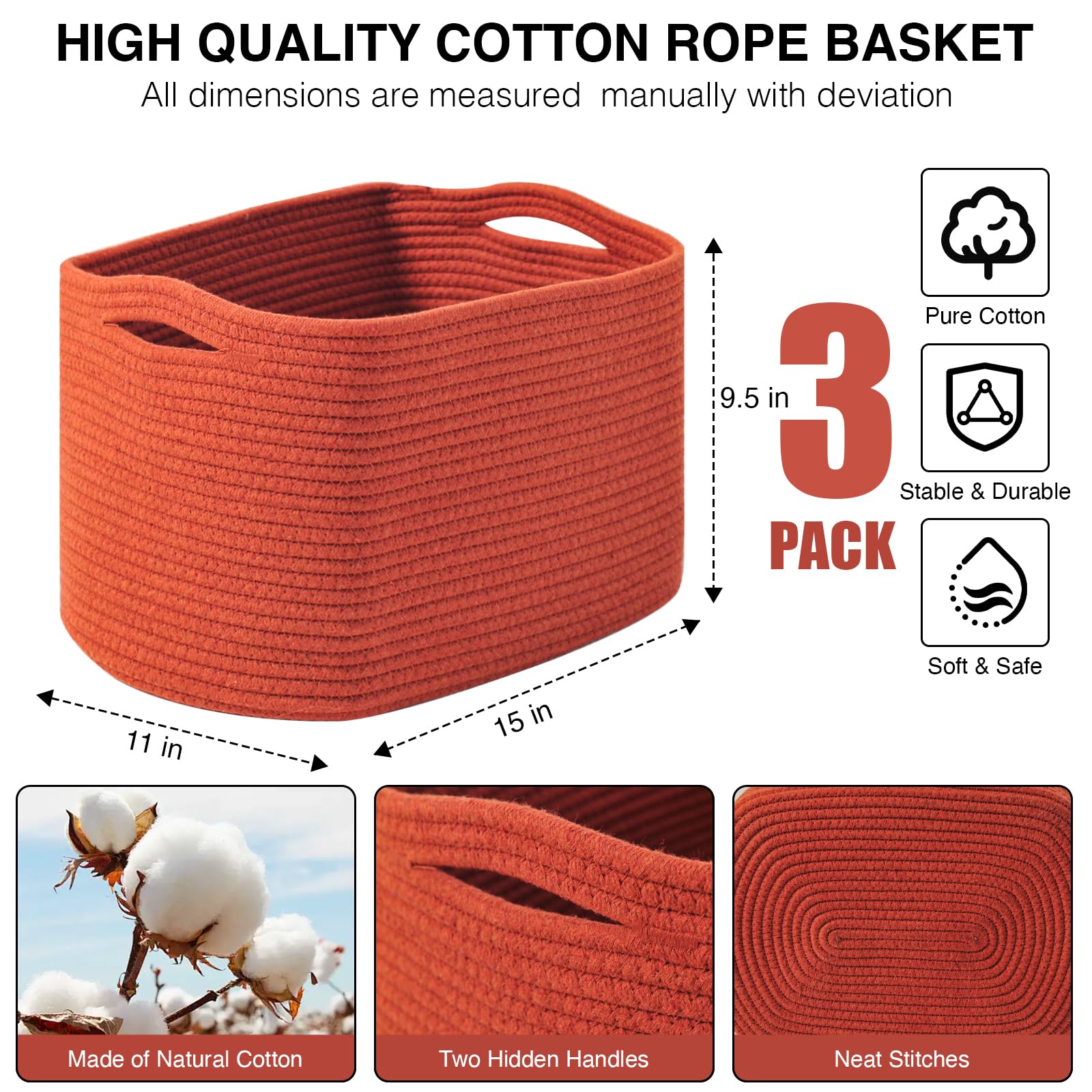 ICERZCZ woven cotton rope close-up highlighting texture and durability