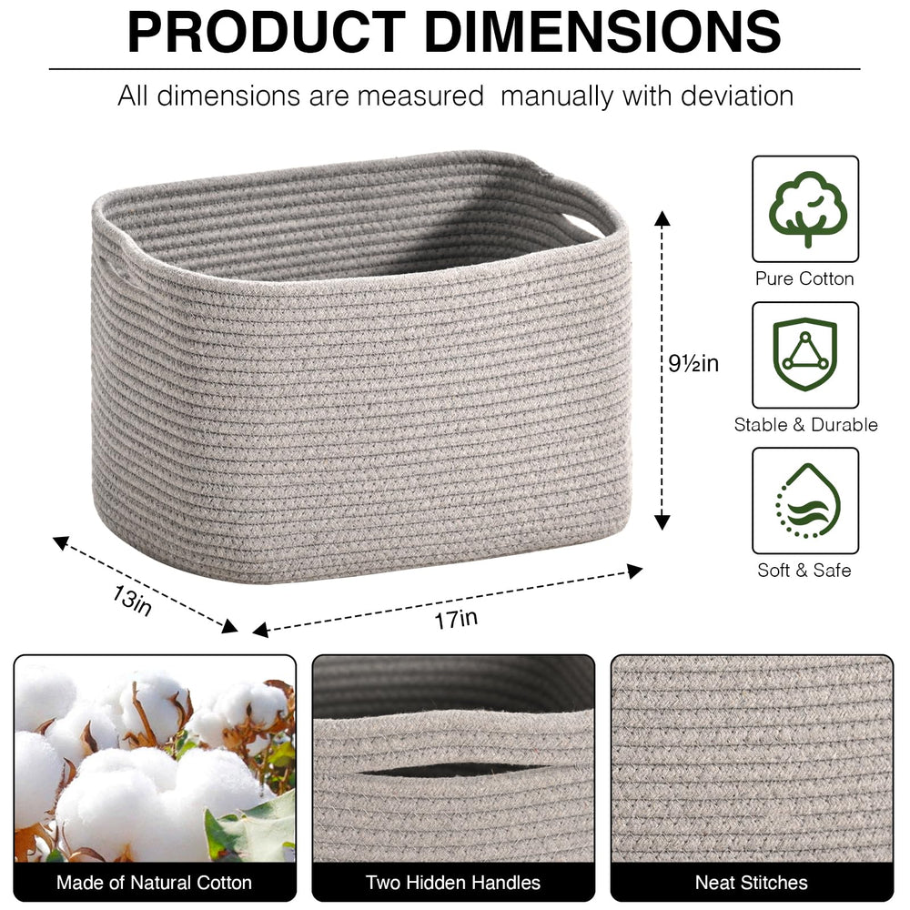 ICERZCZ storage basket close-up weave emphasizes durable rope and timeless style.