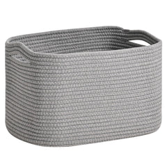 ICERZCZ woven cotton rope storage basket front view highlighting sturdy construction for everyday organization.