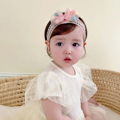 ICKEYOU pink bowknot headband in soft stretch fabric