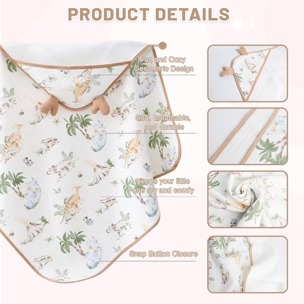 ICKYOU 100% cotton baby towel highlights soft texture and quick-drying fibers
