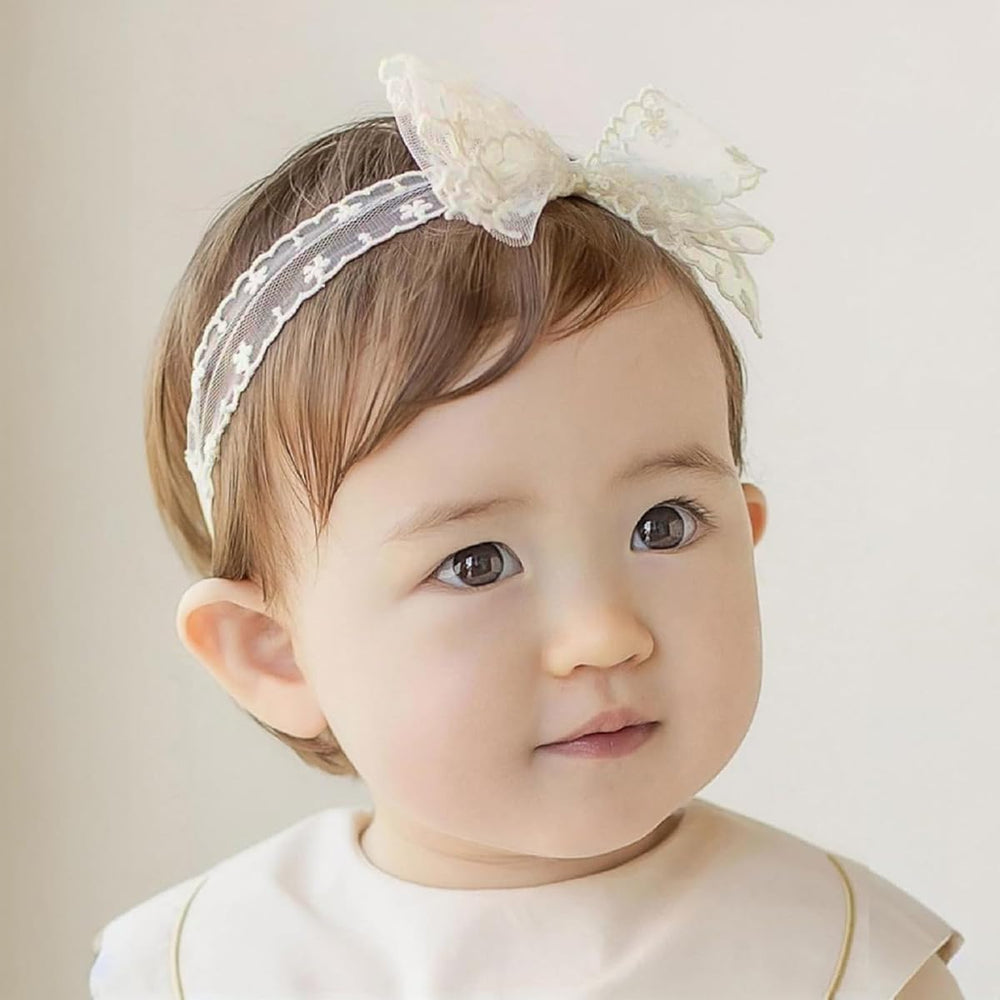 ICKEYOU baby headband with delicate bow for newborn photos