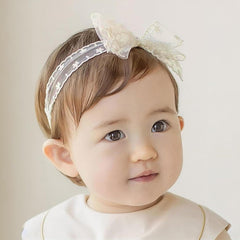 ICKEYOU baby headband with delicate bow for newborn photos