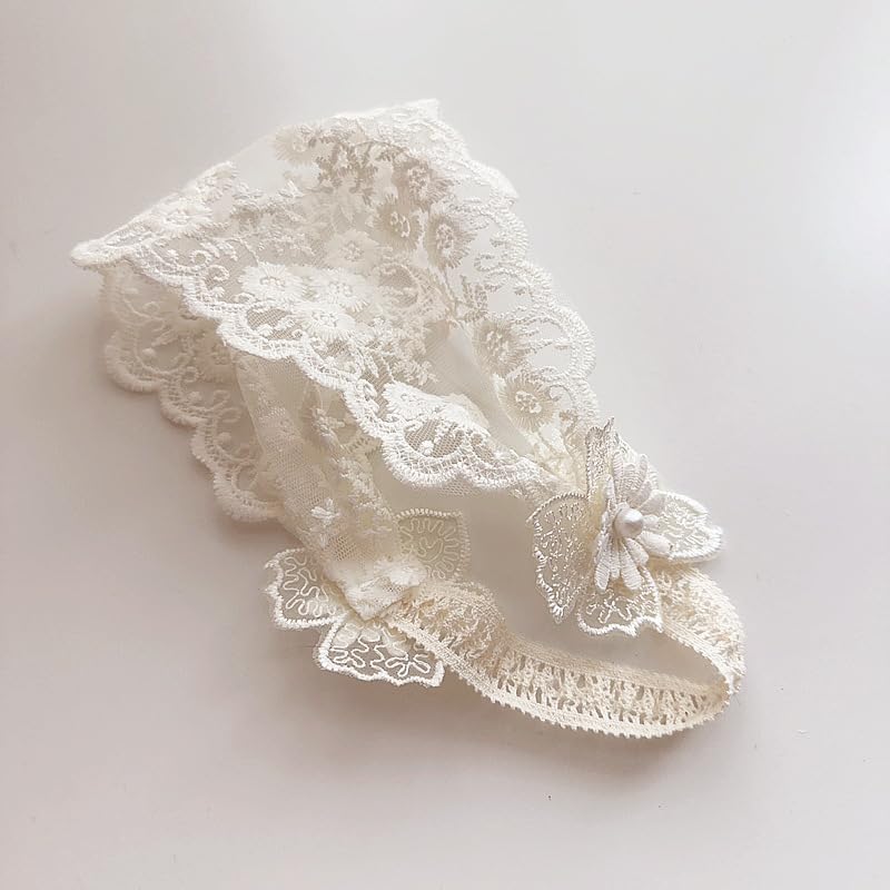 ICKEYOU stretchy flower headband in beige for daily wear