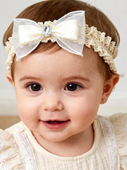 ICKeYOU Diamond Bow hairband for delicate baby hair with secure fit