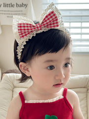 ICKEYOU baby girls hairbands with soft stretchy pink bow for comfortable all-day wear