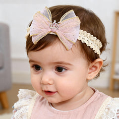 ICKEYOU bowknot lace headband provides gentle fit for tiny heads.