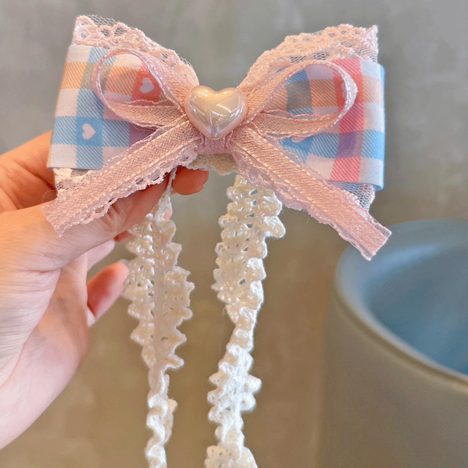 ICKEYOU lace bow headband, easy pull-on and off.