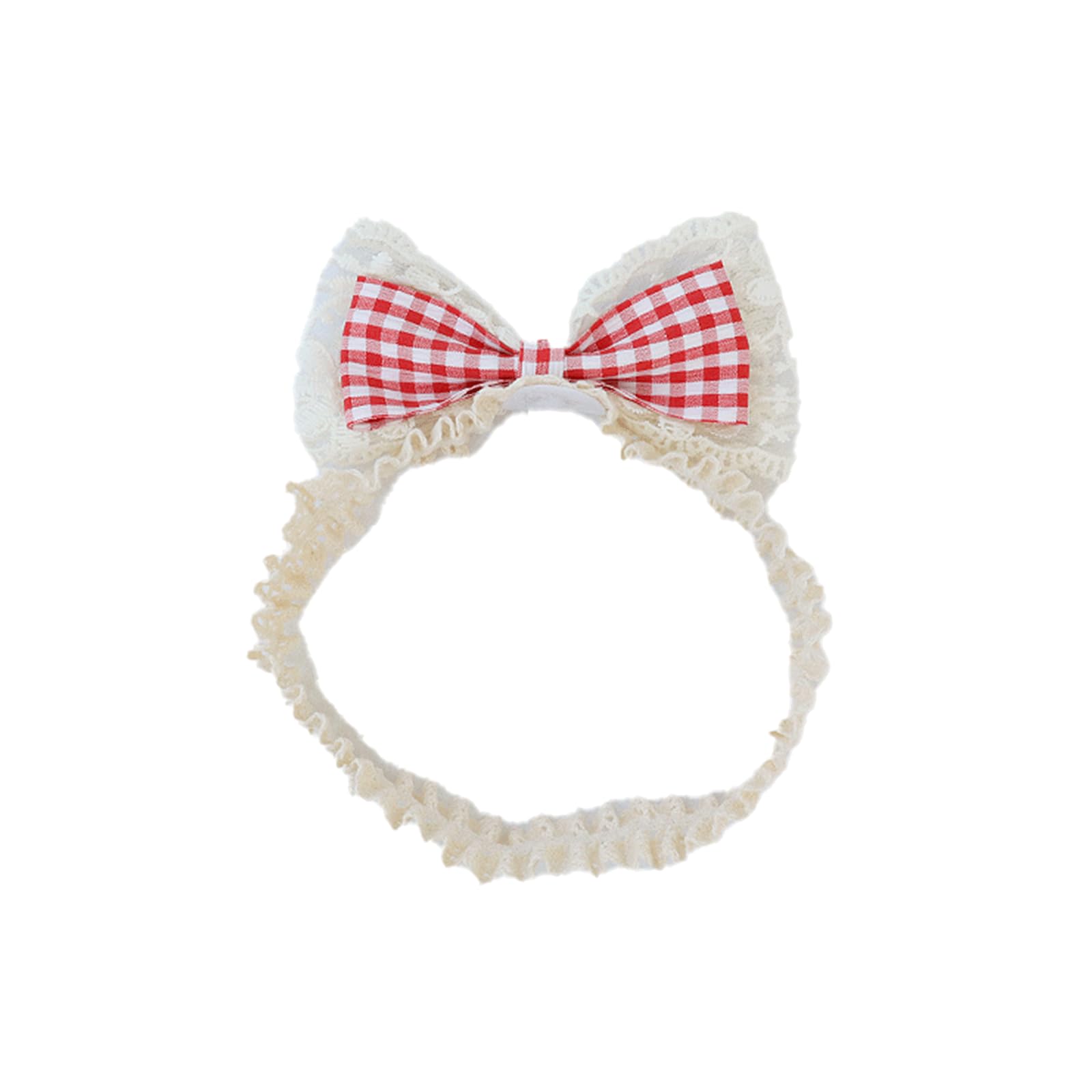 ICKEYOU red plaid bow hairband adds a cute pop to outfits