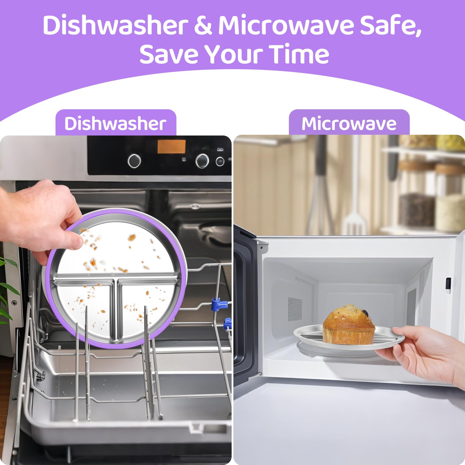 Iconfont microwave-safe suction base protects little hands during reheating