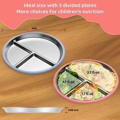 Iconfont three-compartment layout promotes balanced portions and varied foods.