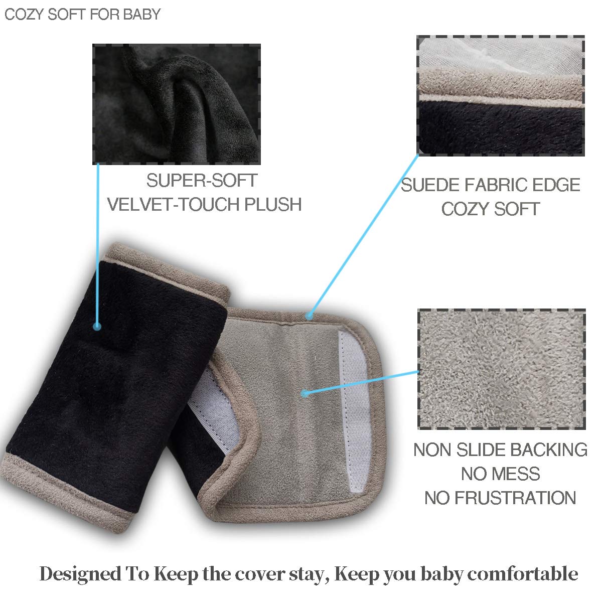 ICOPUCA adjustable belt pad fits most car seats and strollers