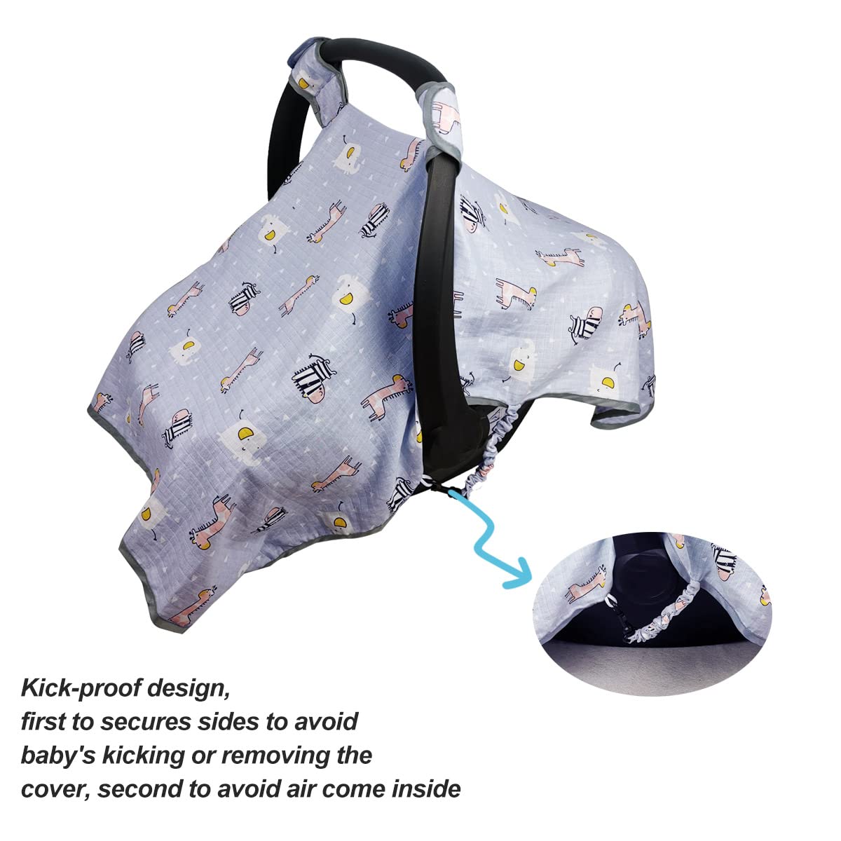 ICOPUCA car-seat canopy adapts for travel and stroller use.