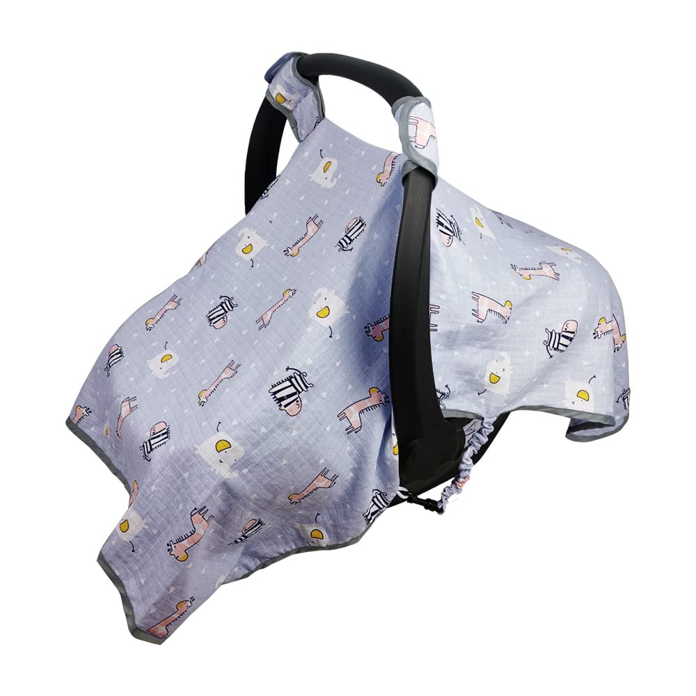 ICOPUCA car seat cover with privacy shield for babies on the go.
