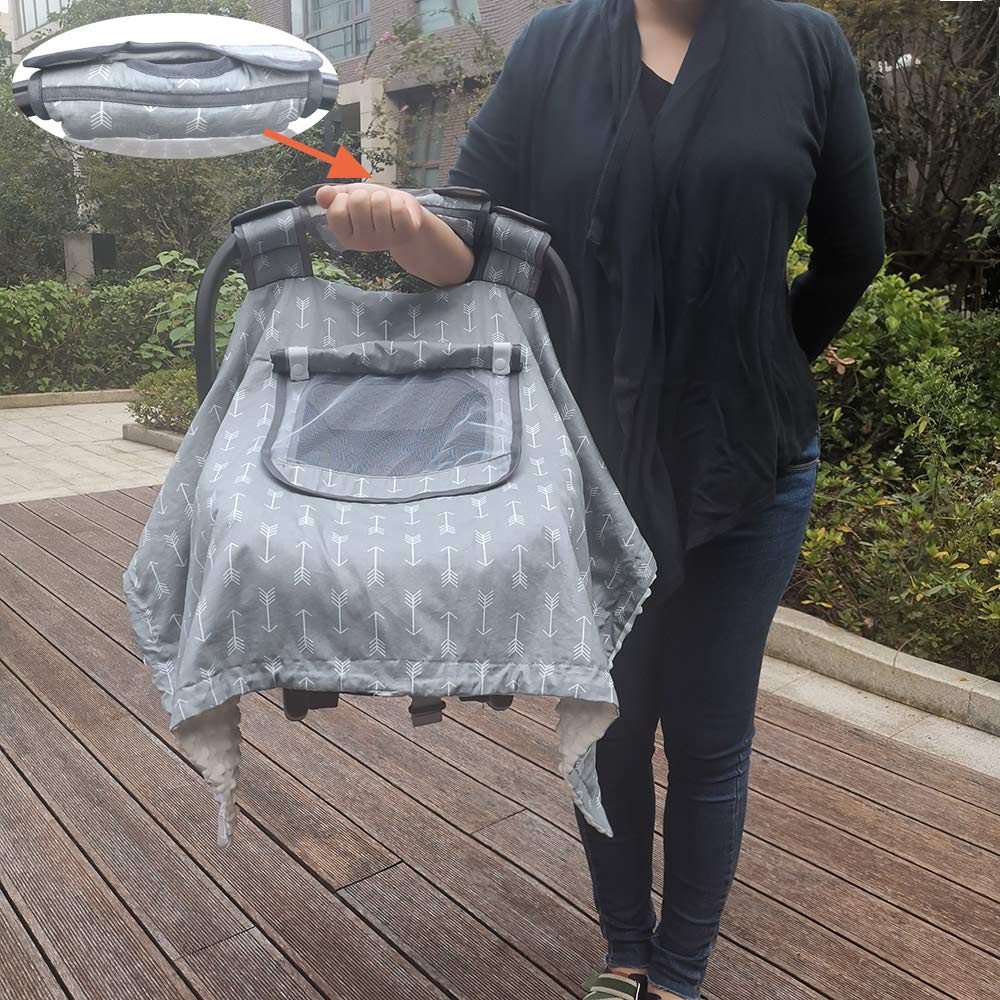ICOPUCA car seat cover in breathable cotton ensures comfort for newborn skin.