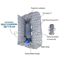 ICOPUCA snack pocket keeps essentials within arm's reach during errands.