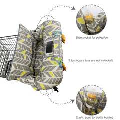 ICOPUCA multi-1 cart cover used on a grocery cart with high chair mode