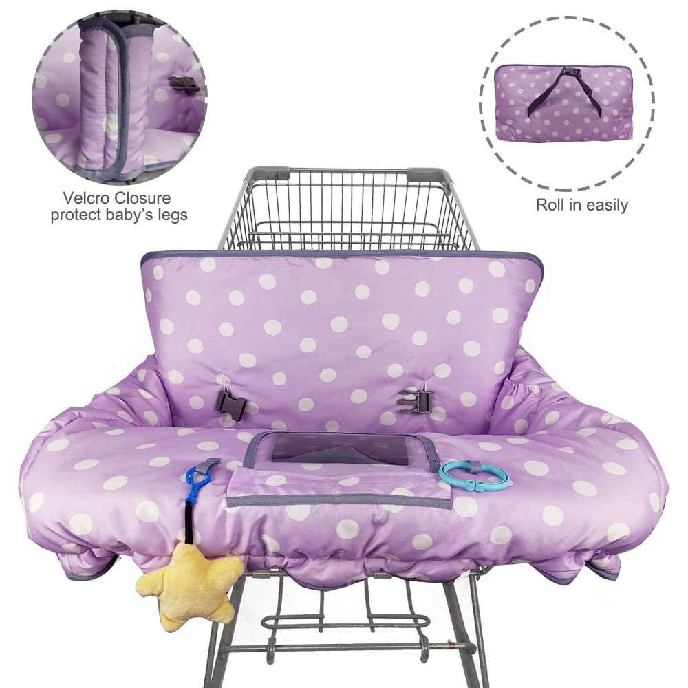 ICOPUCA shopping cart cover purple dot bottle strap keeps bottles organized