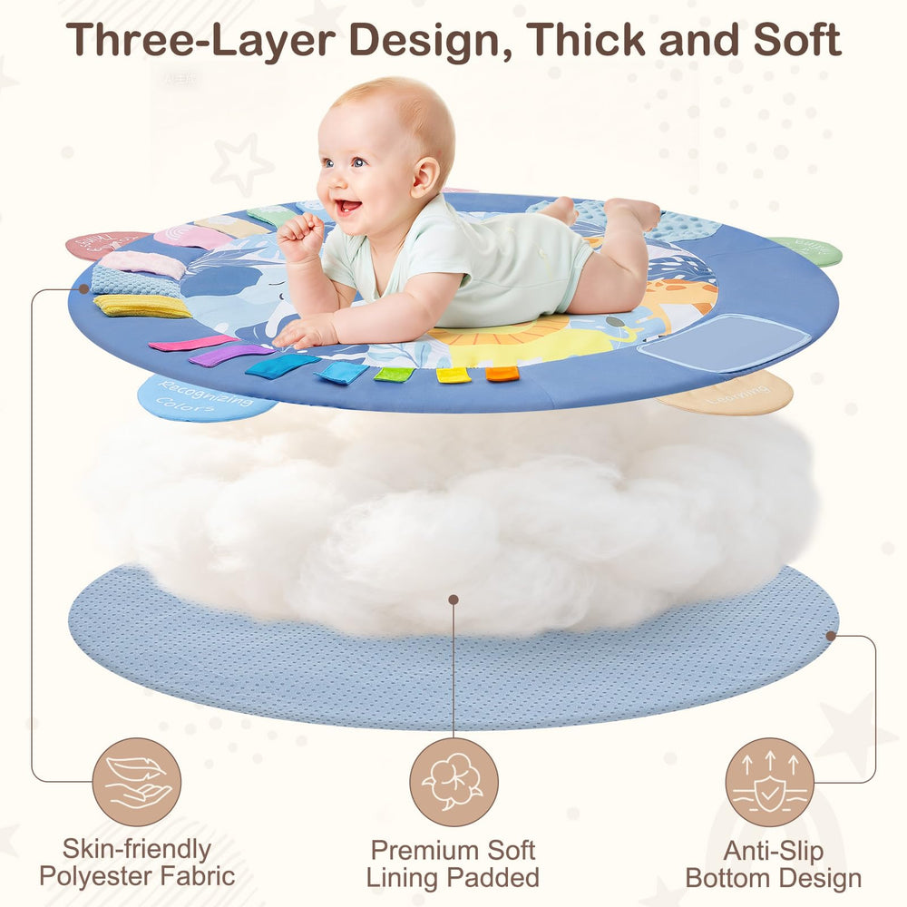 Soft breathable fabric on ICOSY mat is gentle on baby's skin.