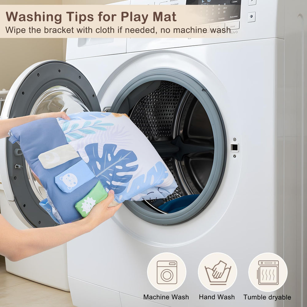 Travel-friendly ICOSY mat folds compactly for on-the-go play sessions.