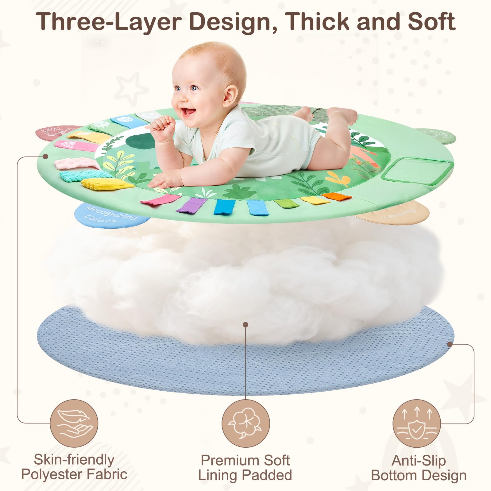 ICOSY soft surface fabric demonstrates skin-friendly comfort for baby.