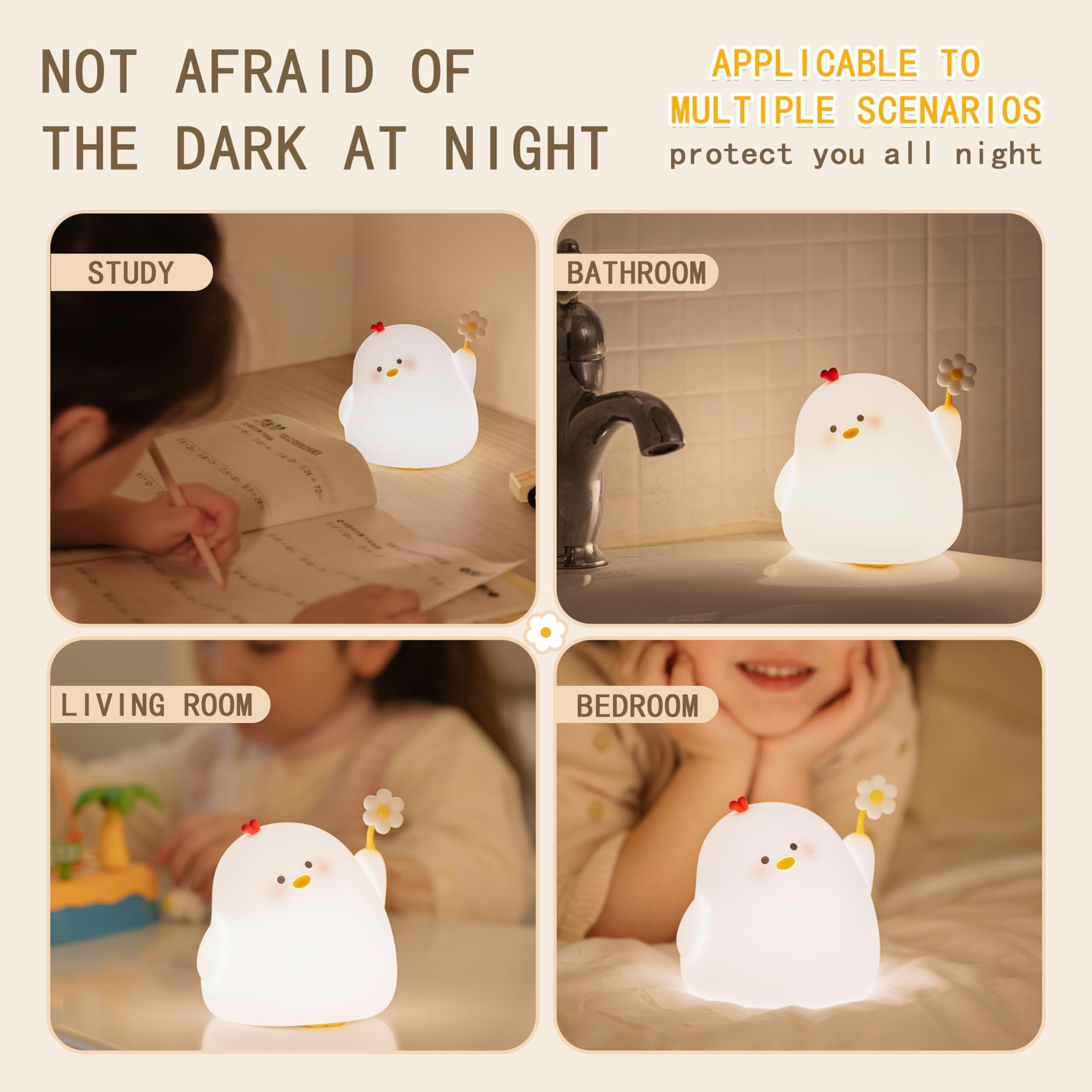 Icotoibabie LED dimmable lamp offers warm, natural tones for relaxation.