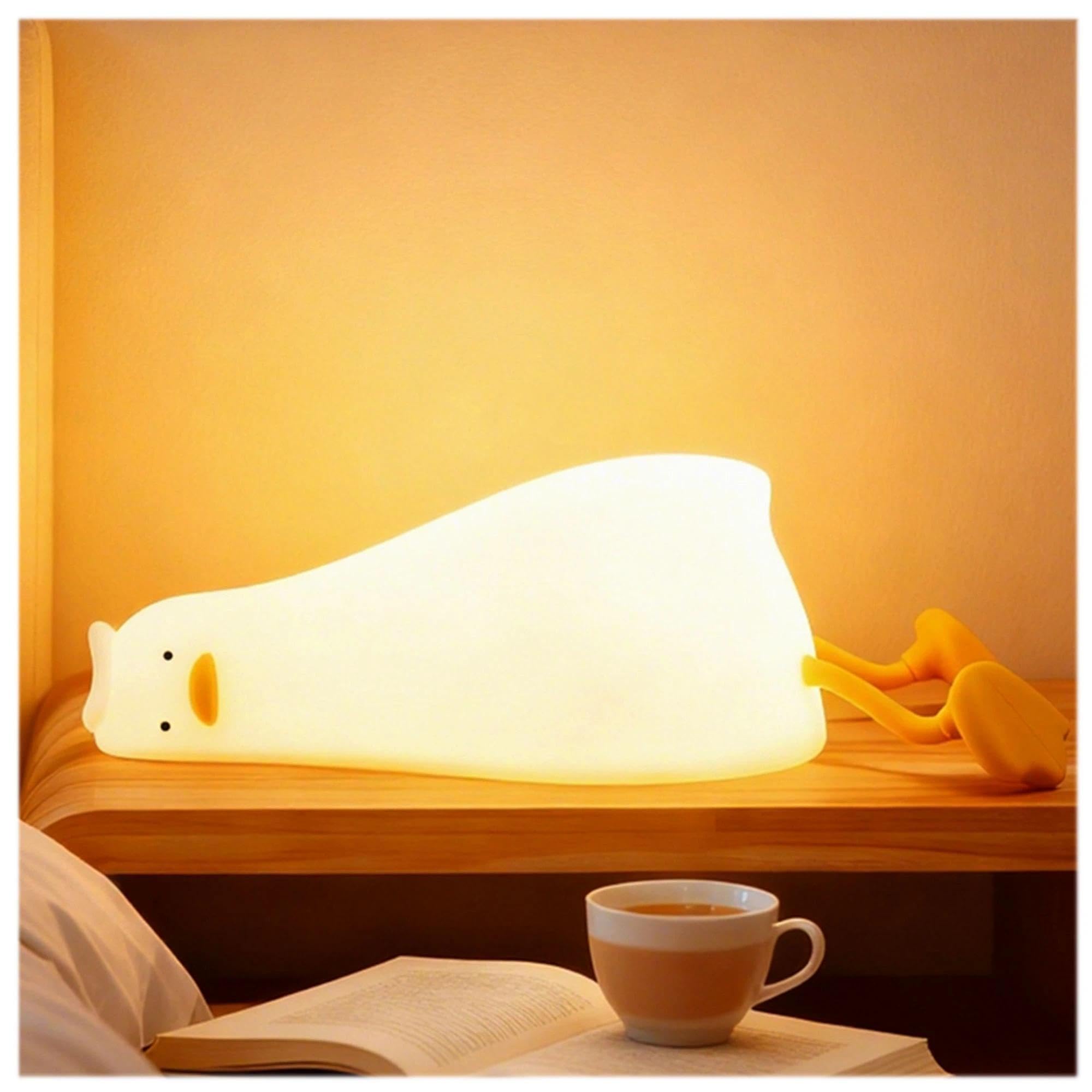 Icotoibabie lying-flat duck night light on bedside for gentle bedtime ambiance