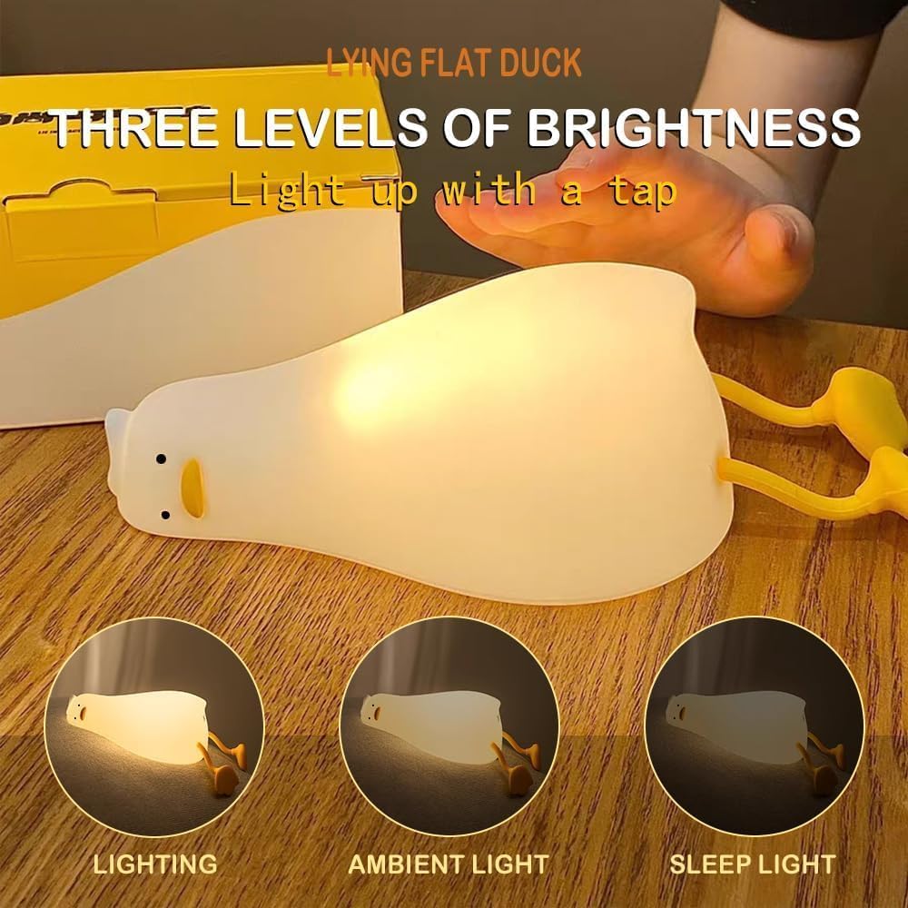 Icotoibabie silicone duck lamp soft-touch safe kids' room decor