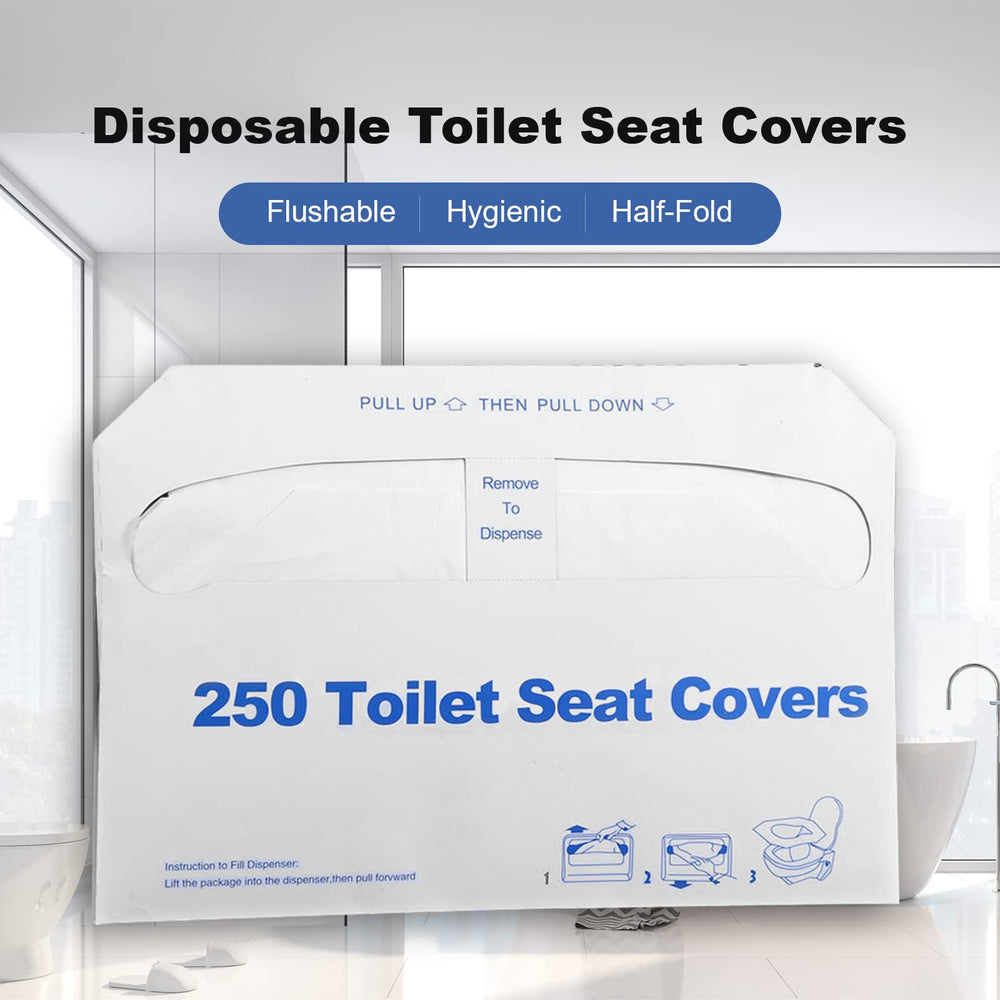 ICWEIMEI half-fold cover placed on a toilet seat.
