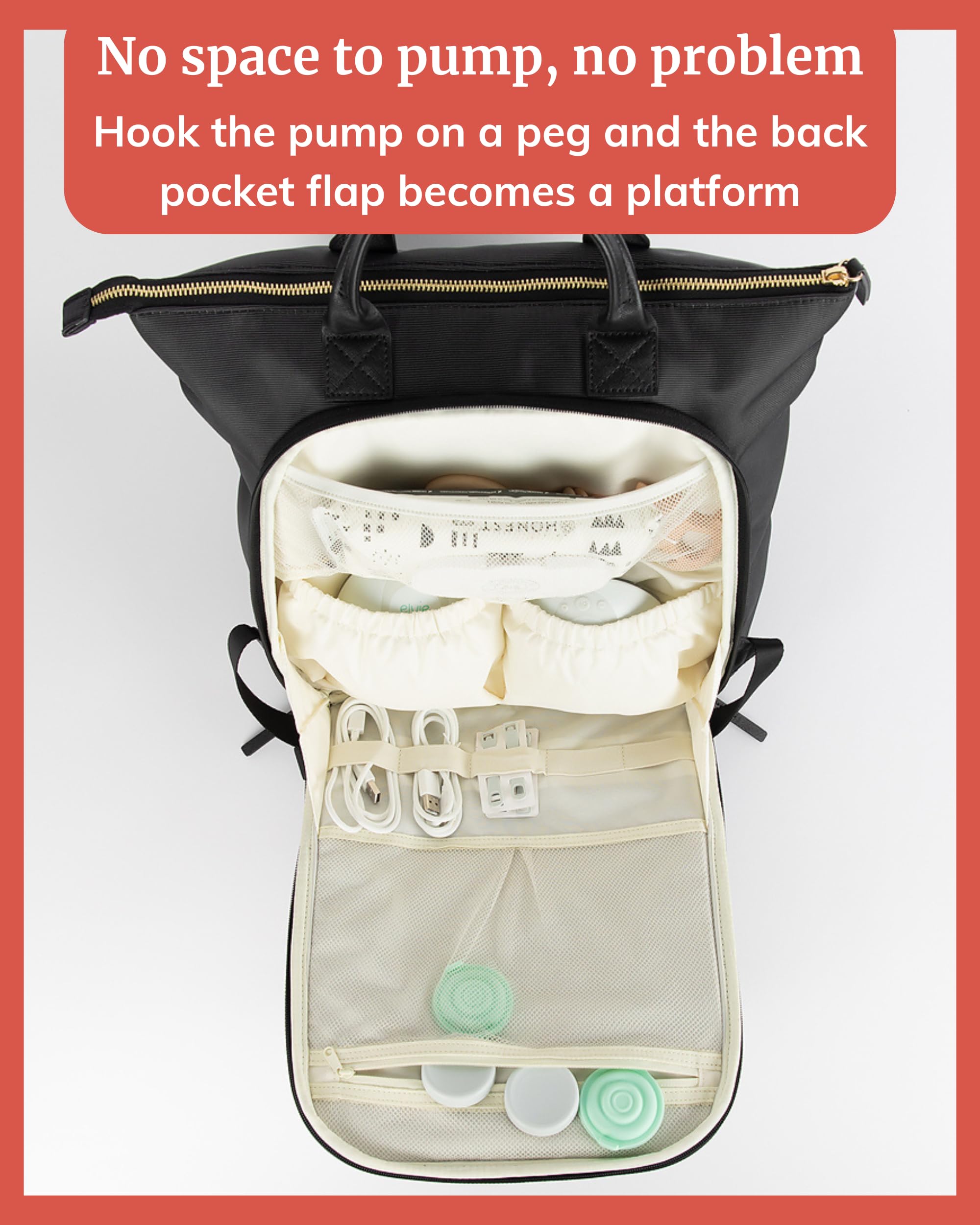 IDAHO JONES Airedale backpack multiple pockets for accessories and cups.