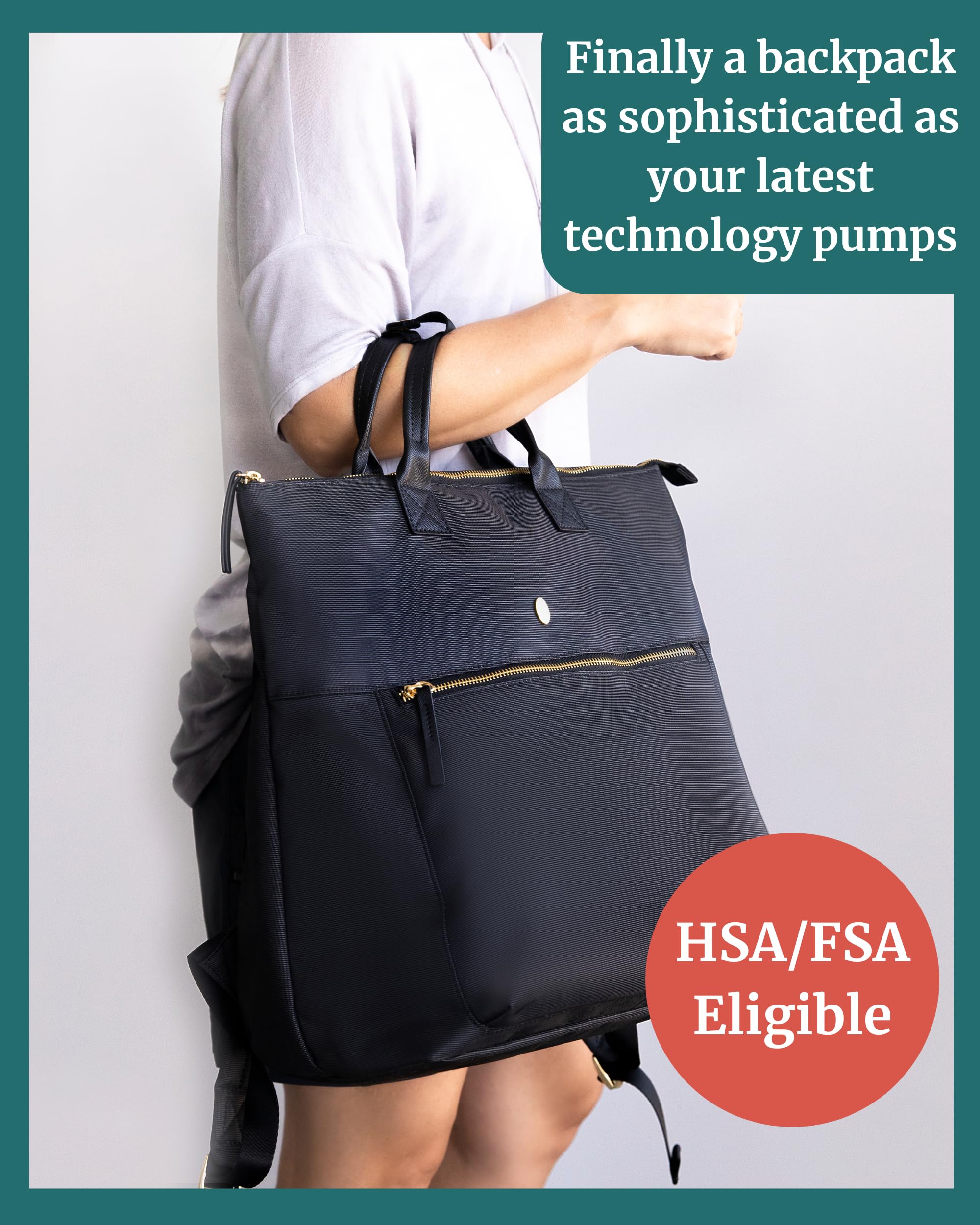 IDAHO JONES Airedale backpack with fold-out workspace for a clean pumping setup.