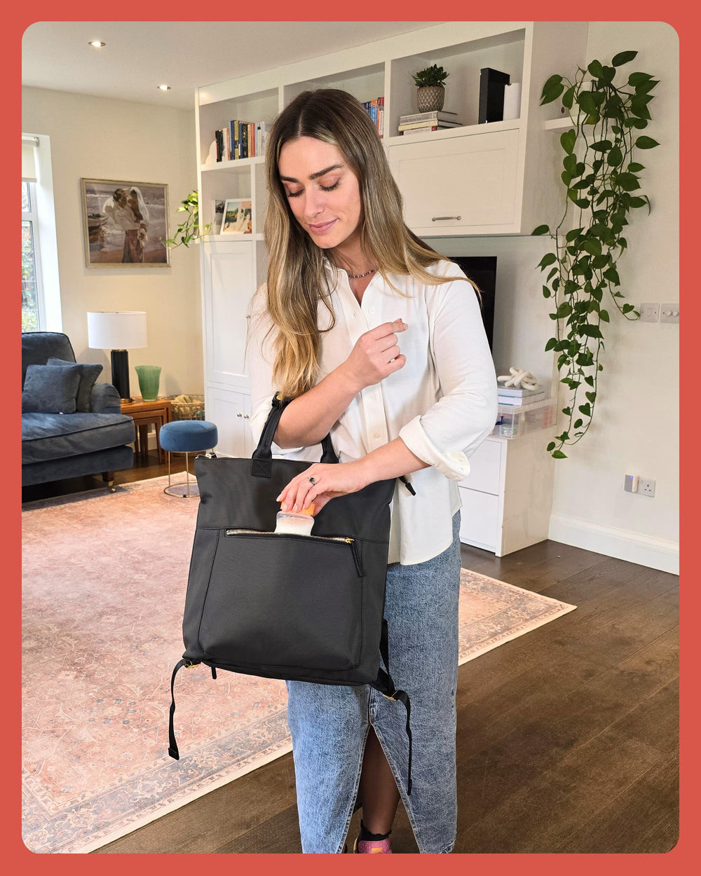 IDAHO JONES Airedale backpack ideal for work trips and daily pumping.