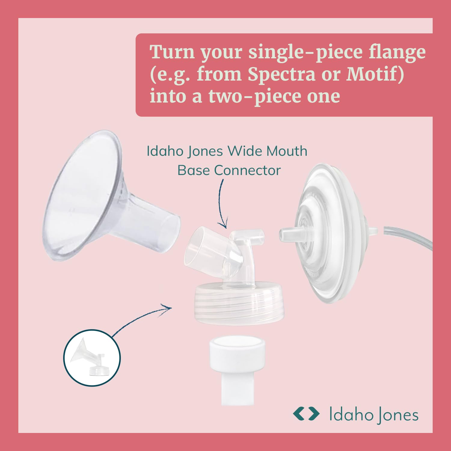 Idaho Jones base connector with bottle adapters enabling flexible pumping setups.