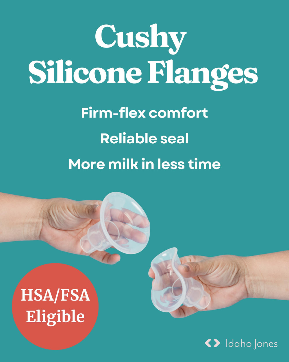 IDAHO JONES clear visual shield aids precise nipple alignment during pumping.