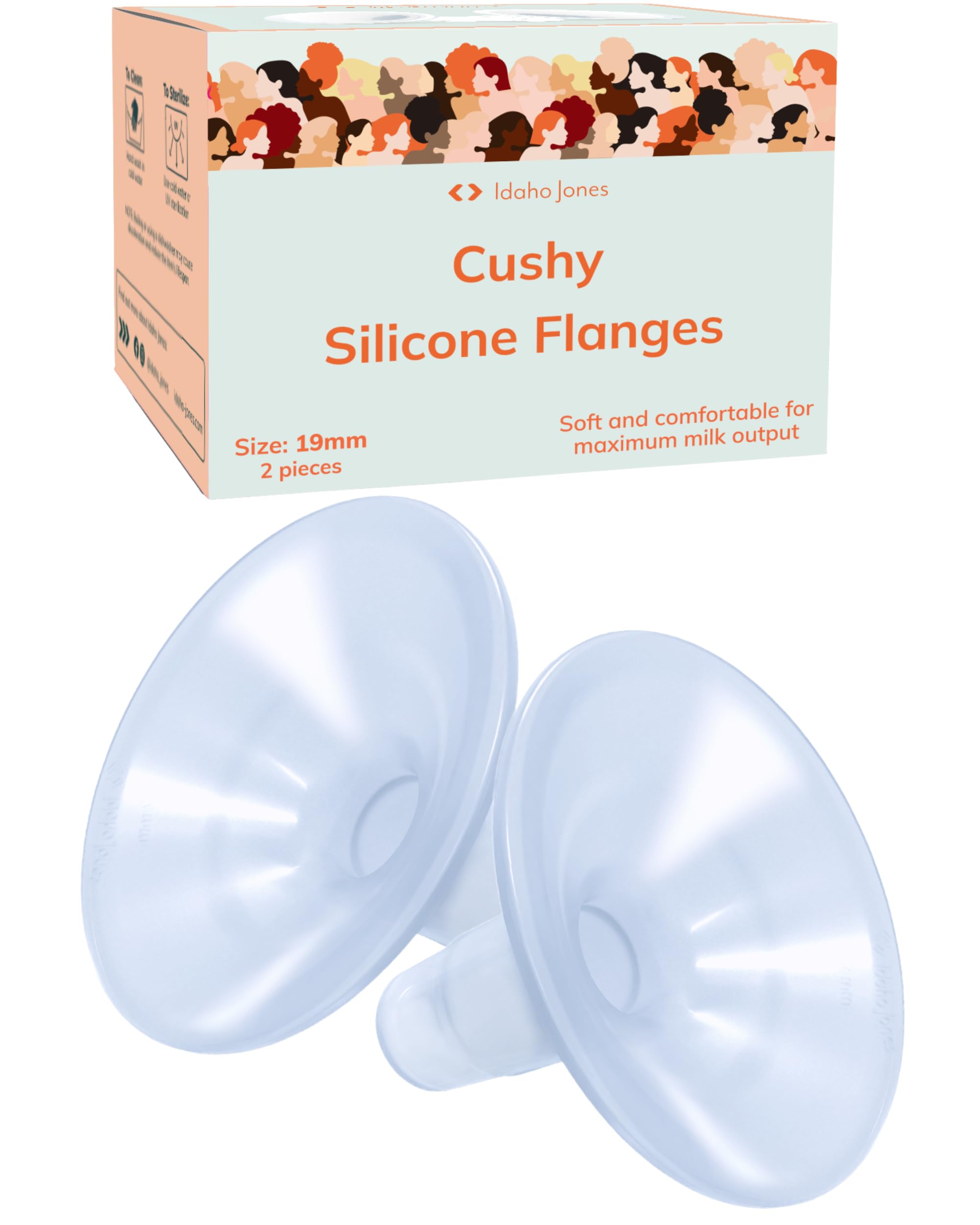 IDAHO JONES 19mm cushy silicone flange for comfortable pumping sessions.